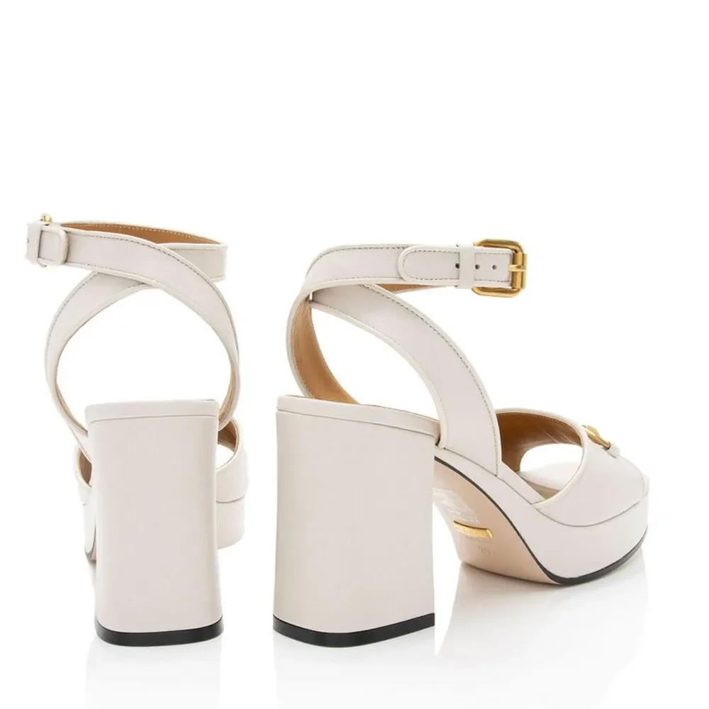 Gucci Leather Horsebit Platform Sandals - Size 9 / 39 - Picture 3 of 8